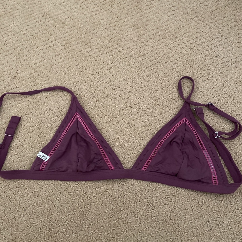 Rhythm Maroon Swim Top